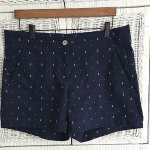 Nautica Blue Bermuda Shorts with Nautical Anchor Print EUC
